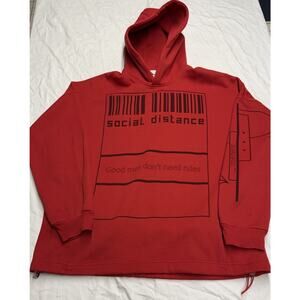 one face hoodie Pullover Men’s One Size Color Red Long Sleeve